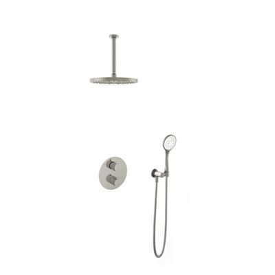 Hotbath Buddy - Inbouw Regendoucheset - Thermostatisch - Plafondbuis 30 cm - Hoofddouche 300 mm - Ronde Handdouche 3 Standen - Glijstang 900 mm - met 2-Weg Stop-Omstel - Waterbesparend - V03