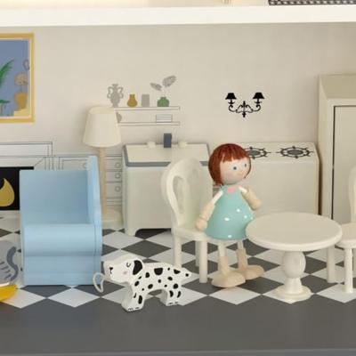 Classic World houten vintage poppenhuis, 36dlg.
