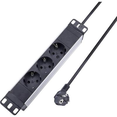 AS Schwabe 18196 Stekkerdoos Zwart, Zilver Randaarde stekker 1 stuk(s)