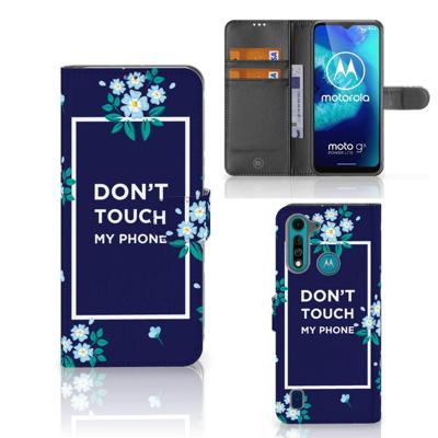 Motorola G8 Power Lite Portemonnee Hoesje Flowers Blue DTMP Motorola G8 Power Lite Portemonnee Hoesje Flowers Blue DTMP