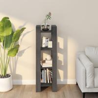 Boekenkast/kamerscherm 41x35x125 cm massief grenenhout grijs - thumbnail