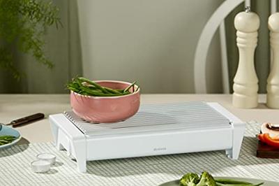 Brabantia schotelwarmer met 2 kaarsjes wit / grijs rooster