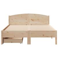 Bedframe zonder matras massief grenenhout 150x200 cm - thumbnail