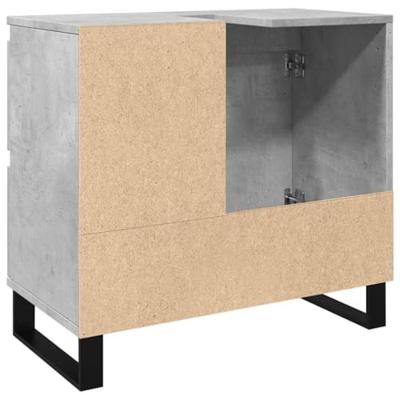 Badkamerkast 65x33x60 cm bewerkt hout betongrijs