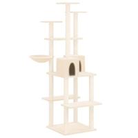 VidaXL Kattenmeubel met sisal krabpalen 167 cm crèmekleurig - thumbnail