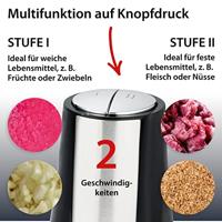 Elektrische multi-chopper - ADE - KEUKENGADGETS - 2 snelheden - 1,2 l - Zwart / roestvrij staal - thumbnail