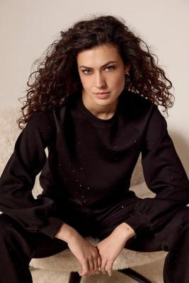 Tramontana Technical Sweat Jumper Rhinestones C12-17-601 Trui 009000 Black