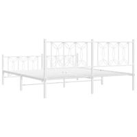 Bedframe met hoofd- en voeteneinde metaal wit 180x200 cm - thumbnail