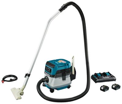 Makita DVC860LPT2 Hybride Nat- en Droogstofzuiger 2x18V /230V 5.0Ah