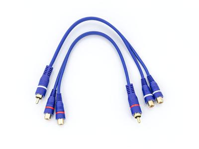 Splitter 2 kabels met 2x female en 1x male Blauw (CL195-FFM)