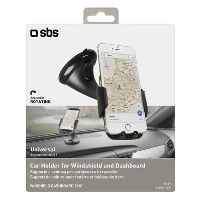 sbs mobile Telefoonhouder voor in de auto 360° draaibaar 55 - 85 mm Bevestigingswijze (auto): Zuignap