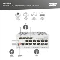 Digitus DN-651139 Industrial Ethernet Switch 8 + 4 poorten 10 / 100 / 1000 MBit/s - thumbnail