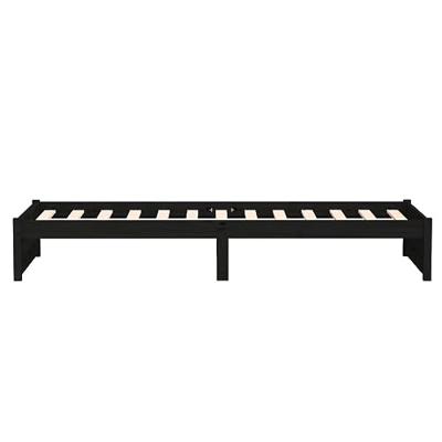 Bedframe massief hout zwart 75x190 cm 2FT6 Small Single Bedframe massief hout zwart 75x190 cm 2FT6 Small Single
