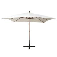 Zweefparasol met houten paal 300x300 cm wit - thumbnail