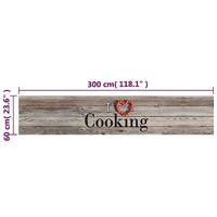 Keukenmat wasbaar cooking-print 60x300 cm fluweel grijs - thumbnail