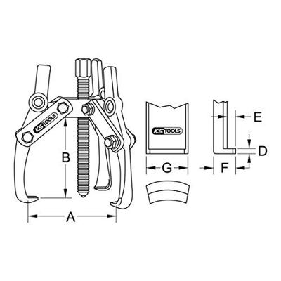 KS Tools 6303401 Poelietrekker Aantal haken: 3