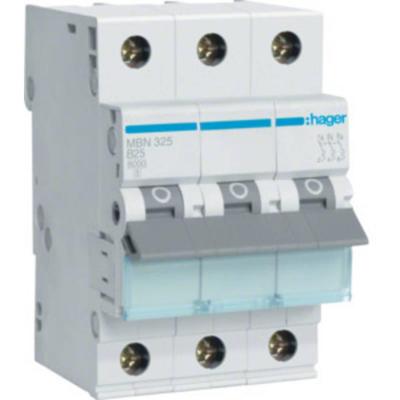 Hager MBN325 Hager MBN325, 50 - 60 Hz, 25 A, 3P Zekeringautomaat 3-polig 25 A
