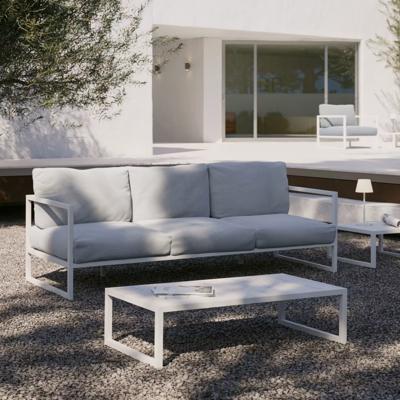 Kave Home 3-zits Tuinbank 'Comova' 225cm, kleur Wit Kave Home 3-zits Tuinbank 'Comova' 225cm, kleur Wit
