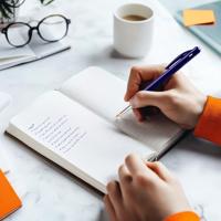 Balpen Bic M10 ean per stuk medium blauw - thumbnail