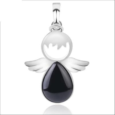 Vrouwen engel vleugels Hangers natuurlijke kristallen stenen kettingen (Zwarte Onyx) Vrouwen engel vleugels Hangers natuurlijke kristallen stenen kettingen (Zwarte Onyx)