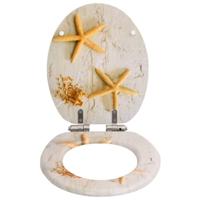 VidaXL Toiletbril met soft-close deksel zeester mdf - thumbnail