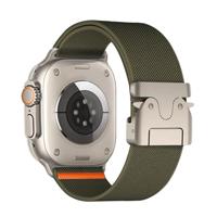 Nylon bandje met Parachute sluiting - Donkergroen - Geschikt voor Apple Watch 44mm / 45mm / 46mm / 49mm - thumbnail
