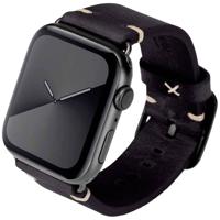 JT Berlin Alex Vintage armband voor Apple Watch 42 mm / 44 mm leren armband [Watch SE, Series 6 / 5 / 4 / 3 / 2 / 1, zacht lederen reserveband, roestvrijstalen sluiting] zwart/zwart (maat S/M) - thumbnail