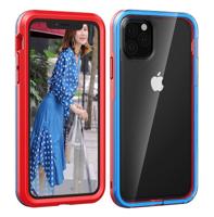 Voor iPhone 11 Pro 2 in 1 TPU + PC effen kleur combinatie drop (rood + blauw) - thumbnail