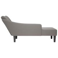 Chaise longue met rechterarmleuning stof taupe - thumbnail