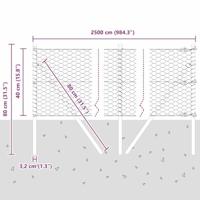 VidaXL Afrasteringspaal grijs 25 x 0,4 m (36 mm gaas) staal en pvc - thumbnail