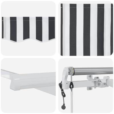Luifel automatisch uittrekbaar 450x300 cm antracietkleur en wit