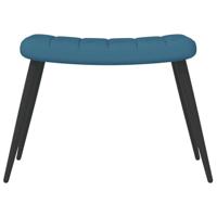 Relaxstoel met voetenbank fluweel blauw - thumbnail