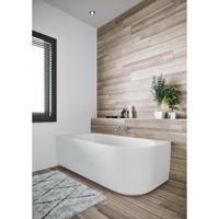 Ligbad Halfvrijstaand Riho Desire Corner Rechts 184x84x60 Acryl Mat Wit Incl. Sifon & Pootset - thumbnail