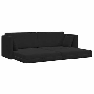 Vloerslaapbank Zwart 213 x 76 x 77 cm Fluweel