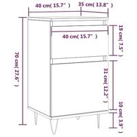 Dressoirs 2 st 40x35x70 cm bewerkt hout wit - thumbnail