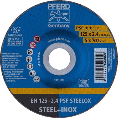 PFERD TOOLS PSF STEELOX 69198292 Doorslijpschijf gebogen 125 mm 10 stuk(s) RVS, Staal