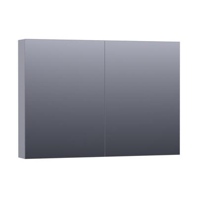 Brauer Impress Deluxe Spiegelkast - 100 cm - met interne en externe Verlichting - 2 Dubbelzijdige Spiegeldeuren - Mat Grijs