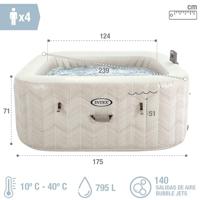 Intex opblaasbare spa | 4-persoons chevron deluxe - thumbnail