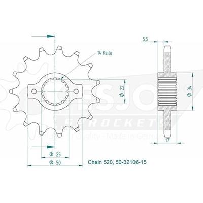 ESJOT Sprocket 520 15z standard