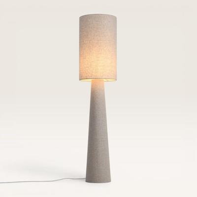 Staande lamp Marone lino l - Met een kap en voet van doorschijnend linnen, voor binnenshuis - Zonder lichtbron