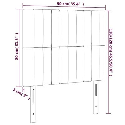 Hoofdbord LED 90x5x118/128 cm fluweel donkergroen