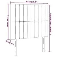 Hoofdbord LED 90x5x118/128 cm fluweel donkergroen - thumbnail