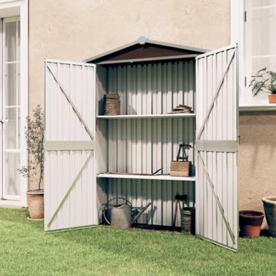 Tuinschuur 116x45x175 cm gegalvaniseerd staal bruin