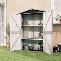 VidaXL Tuinschuur 116x45x175 cm gegalvaniseerd staal bruin - thumbnail
