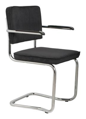 Zuiver Eetkamerstoel 'Ridge' Kink, Ribstof, kleur Zwart Zuiver Eetkamerstoel 'Ridge' Kink, Ribstof, kleur Zwart