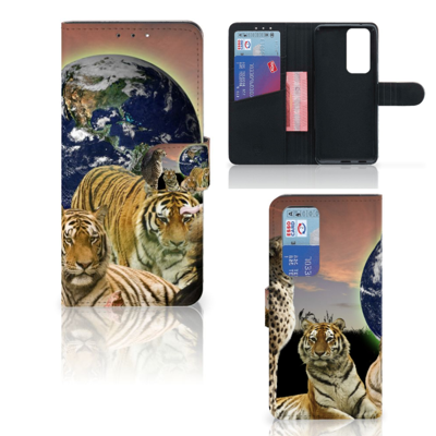 OPPO Find X3 Neo 5G | Telefoonhoesje | Met pasjeshouder | Roofdieren OPPO Find X3 Neo 5G | Telefoonhoesje | Met pasjeshouder | Roofdieren