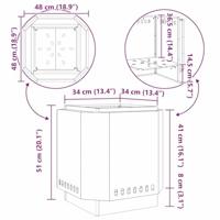 Vuurkorf Bruin 48 x 48 x 51 cm Cortenstaal - thumbnail