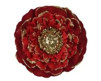 Bloem polyester d10h3 cm rood Decoris - Decoris - thumbnail