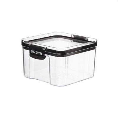 Sistema Voorraaddoos Tritan Vierkant 460 ml Transparant/Zwart Sistema Voorraaddoos Tritan Vierkant 460 ml Transparant/Zwart