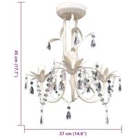 VidaXL Kristallen kroonluchter met wit elegant design (3 lampen) - thumbnail